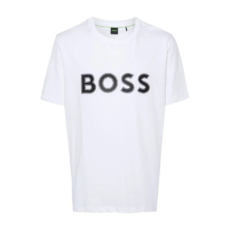 Sporty Wear Hugo Boss Men's Tee 1 Logo Short Sleeve Crew Neck T-Shirt, White