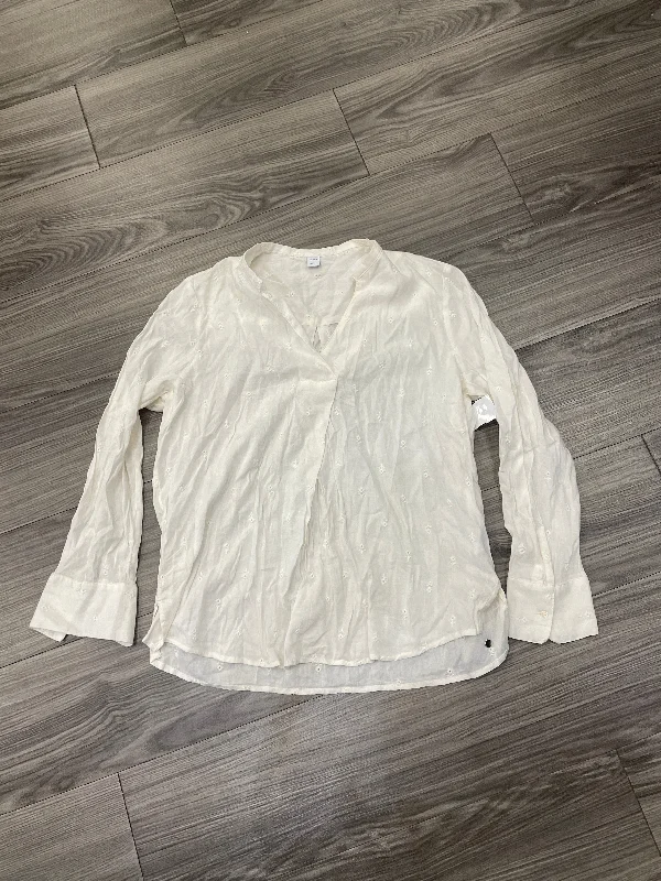 Modern City Top Long Sleeve By Old Navy In Cream, Size: M