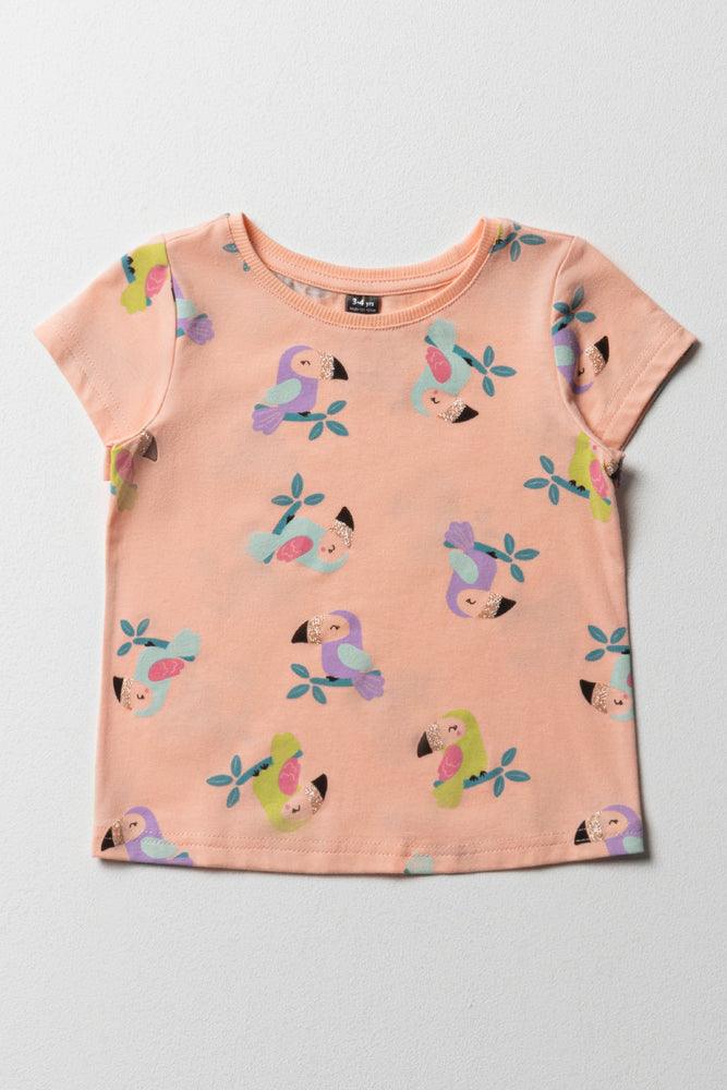 Effortless Elegance Glitter T-Shirt Coral