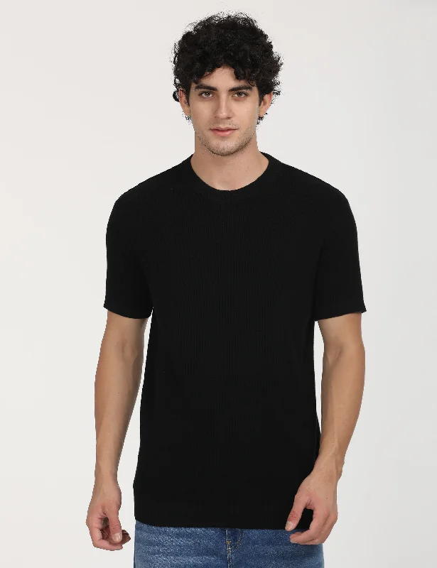 All-Day Wear Men's Textured Slim Fit T-Shirt