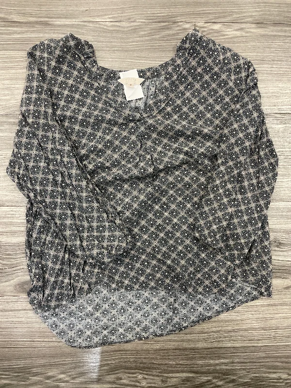Chic Relaxation Top 3/4 Sleeve By Sonoma In Grey, Size: M
