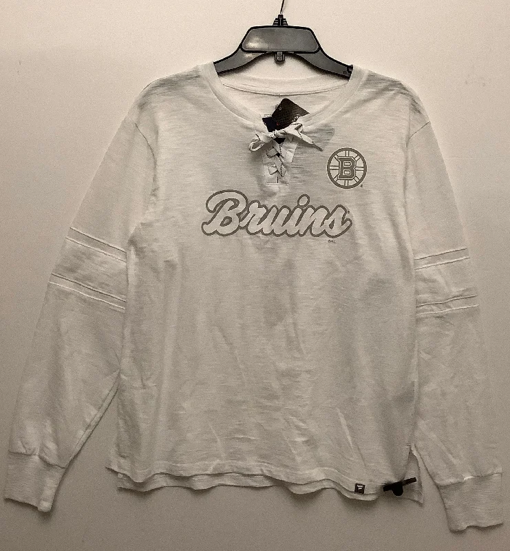 Creative Prints Top Long Sleeve By Fanatics In White, Size: M