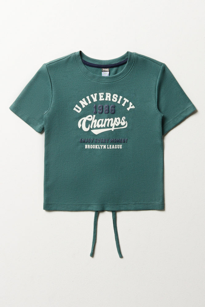 Slim Fit Tuxedo Short Sleeve T-Shirt Green