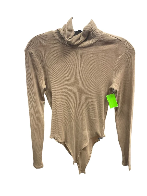 Casual Comfort Top Long Sleeve By H&m In Brown, Size: S