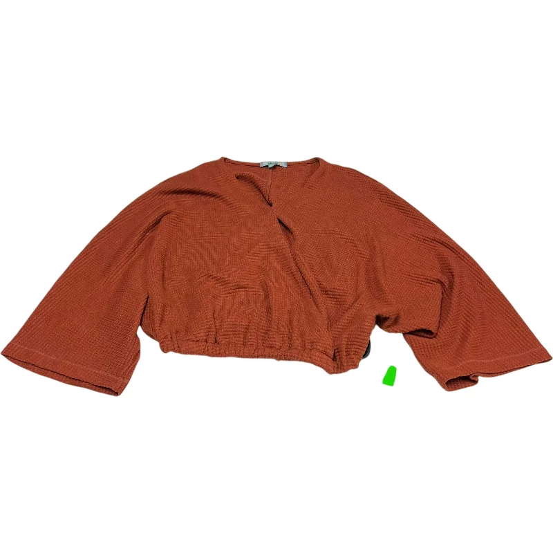 Everyday Chic Top Long Sleeve By Good Luck Gem In Orange, Size: S