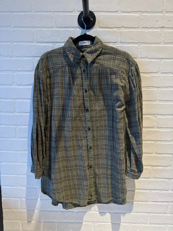Exquisite Tailoring Top Long Sleeve By Natural Life In Green, Size: M