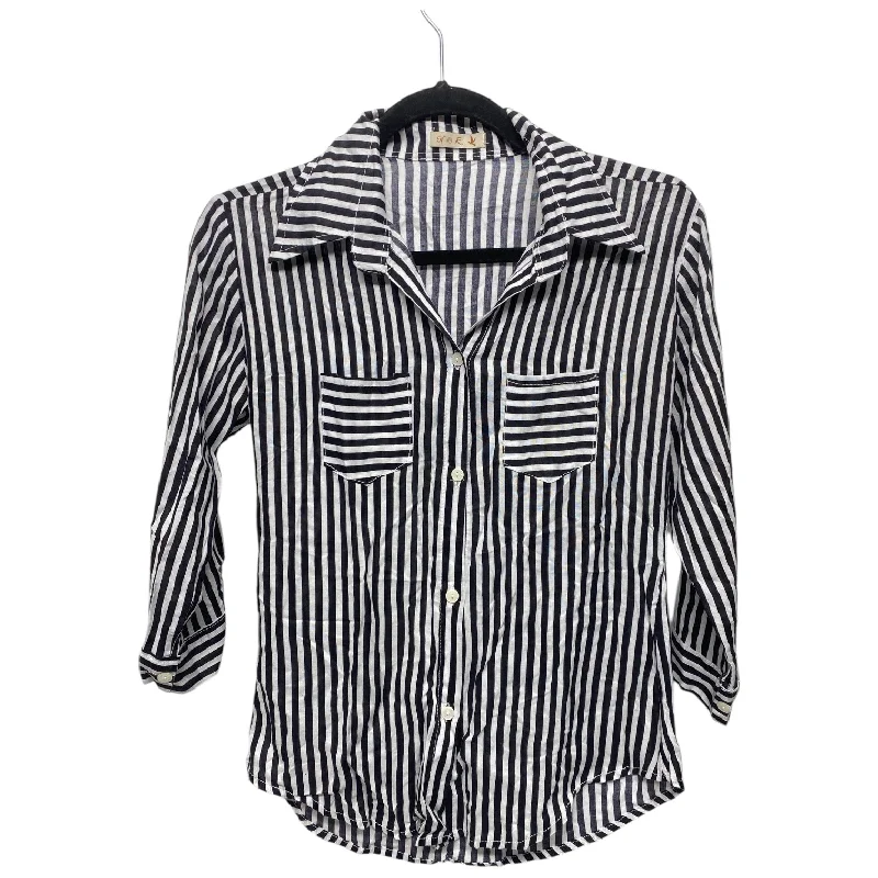 Noble And Elegant Top Long Sleeve By NOK In Striped Pattern, Size: S