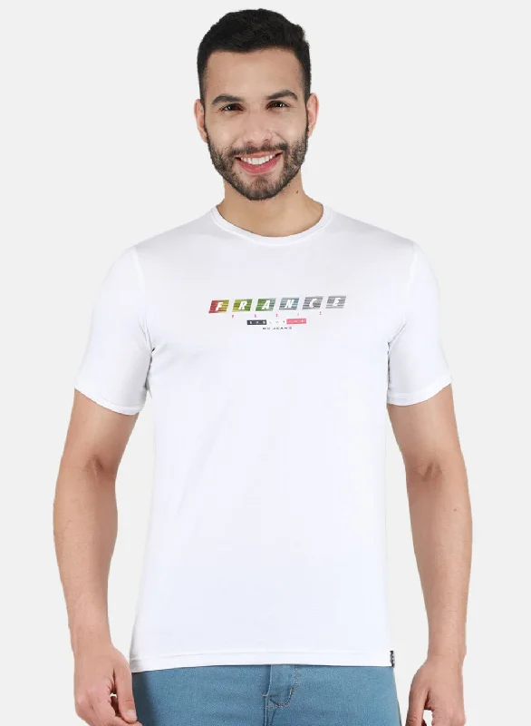 Classic Choice Men White Printed T-Shirt