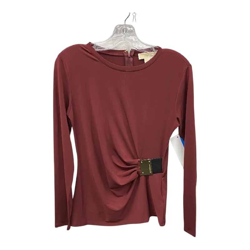 Fashion Expert Top Ls By Michael By Michael Kors In Red, Size:Mp
