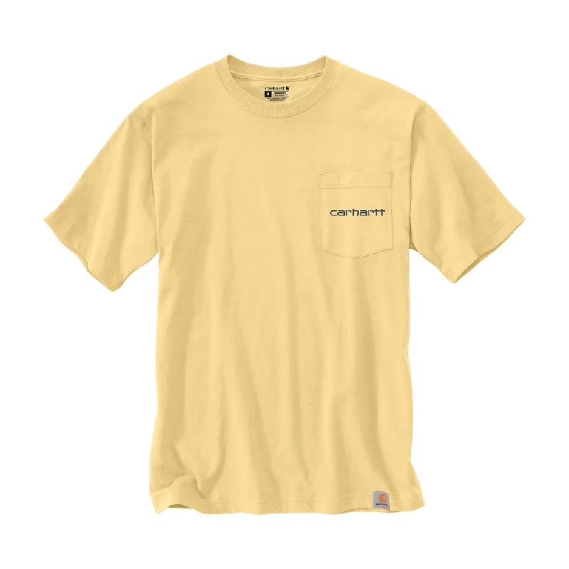 Relaxed Fits Carhartt Mens Relaxed Fit Heavyweight Pocket Logo Work T-Shirt - 105179-Y24