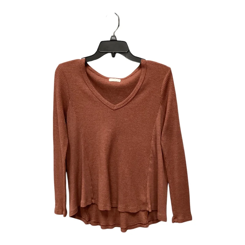 Cozy Sweaters Top Long Sleeve By T.la In Brown, Size: Xs