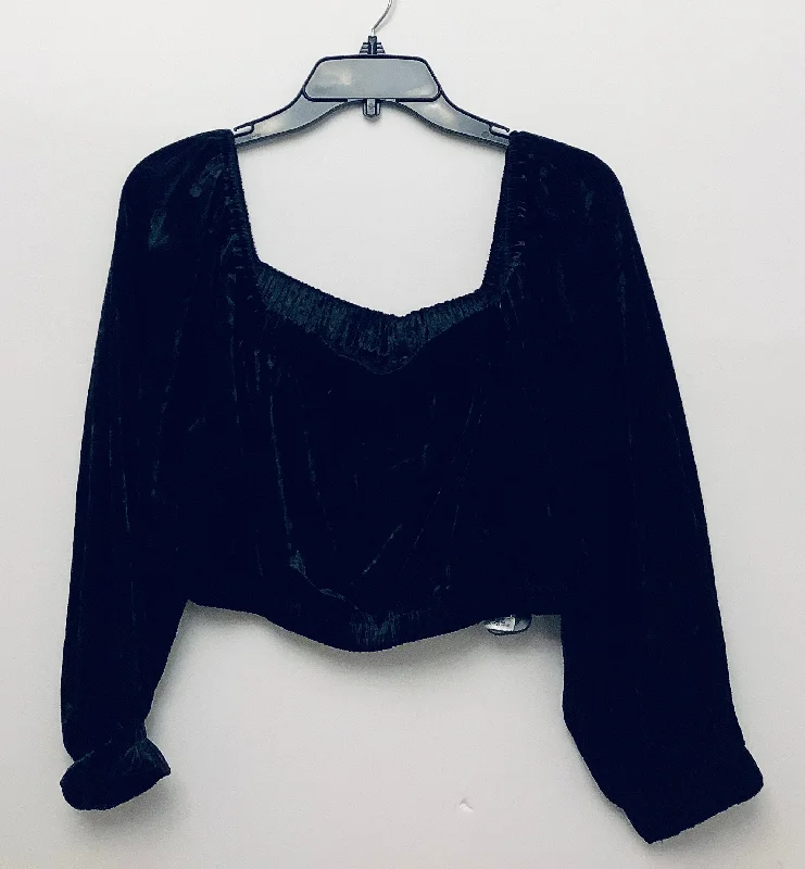 Exquisite Details Top 3/4 Sleeve By Zara In Black, Size: L