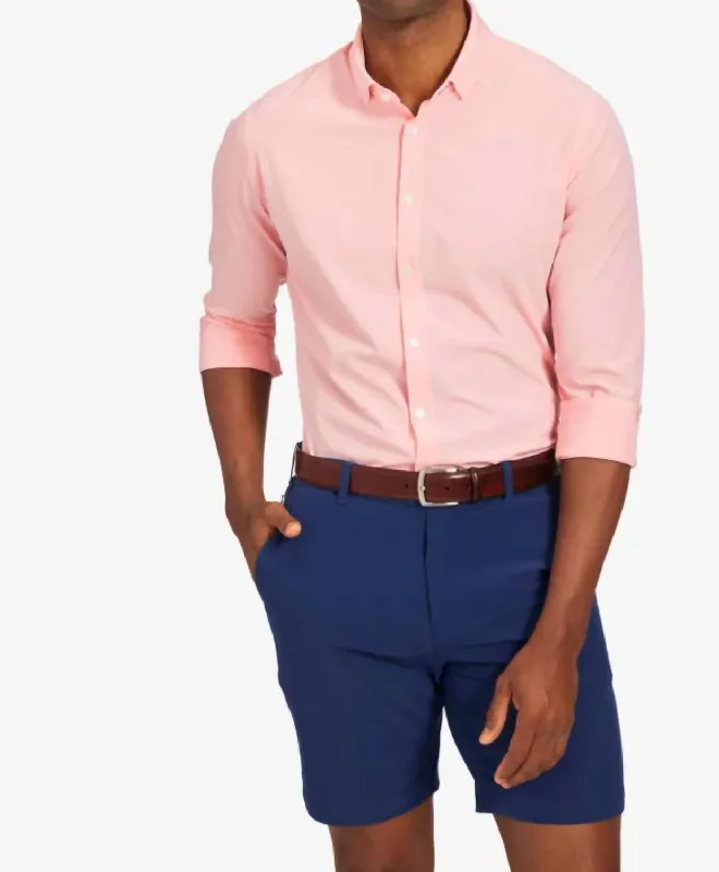 Classic Series Leeward Antimicrobial Dress Shirt In Pink Heather