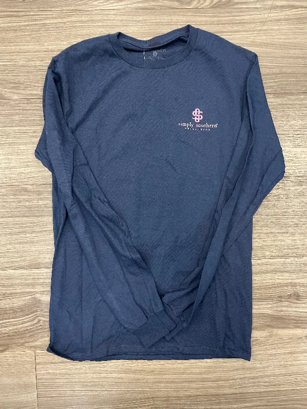 Energy Wear Top Long Sleeve Basic By Simply Southern In Navy, Size: S