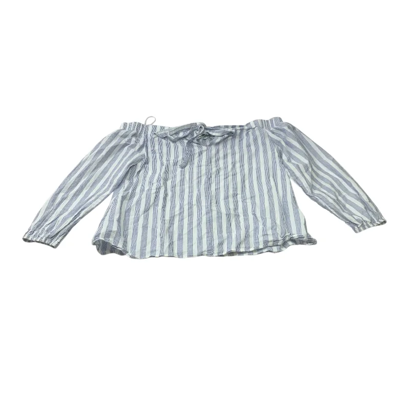 Practical Style Top 3/4 Sleeve By Maeve In Blue & White, Size: M