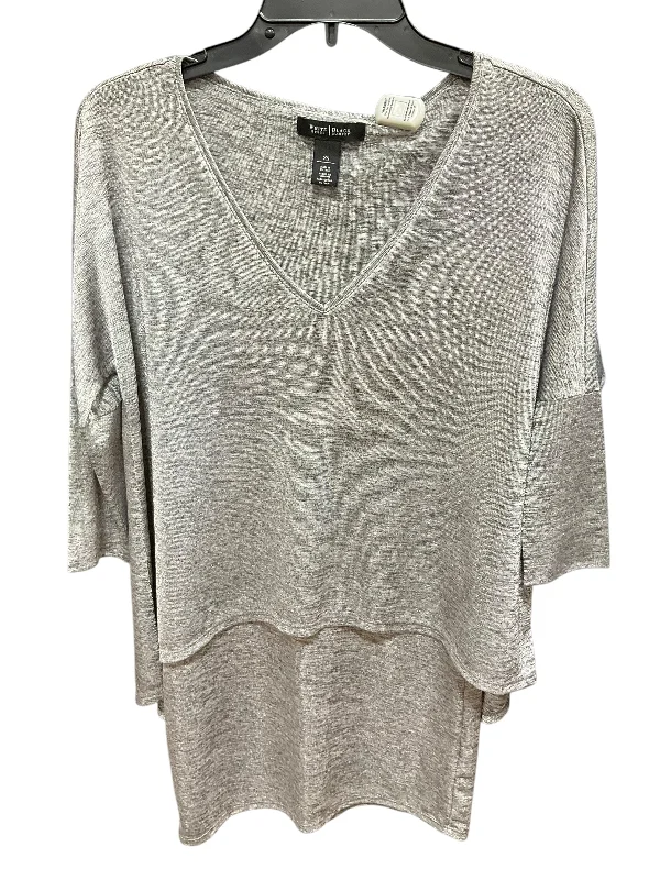 Timeless Outfits Top 3/4 Sleeve By White House Black Market In Silver, Size: Xs