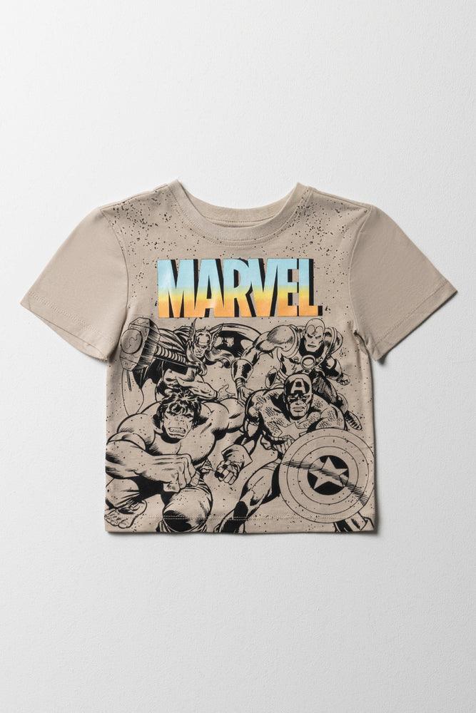 Retro Design Marvel Short Sleeve T-Shirt Natural