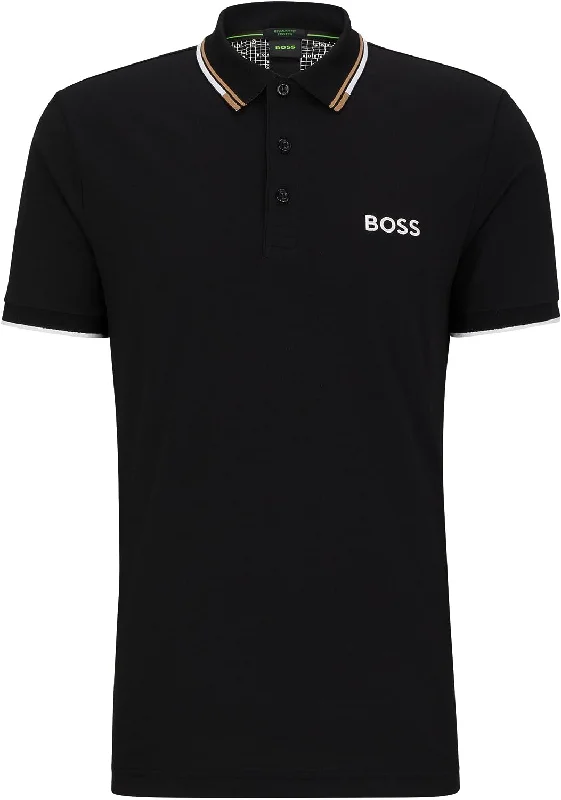 Soft Tops HUGO BOSS Men Paddy Pro Short Sleeve Black Soil Polo T-Shirt
