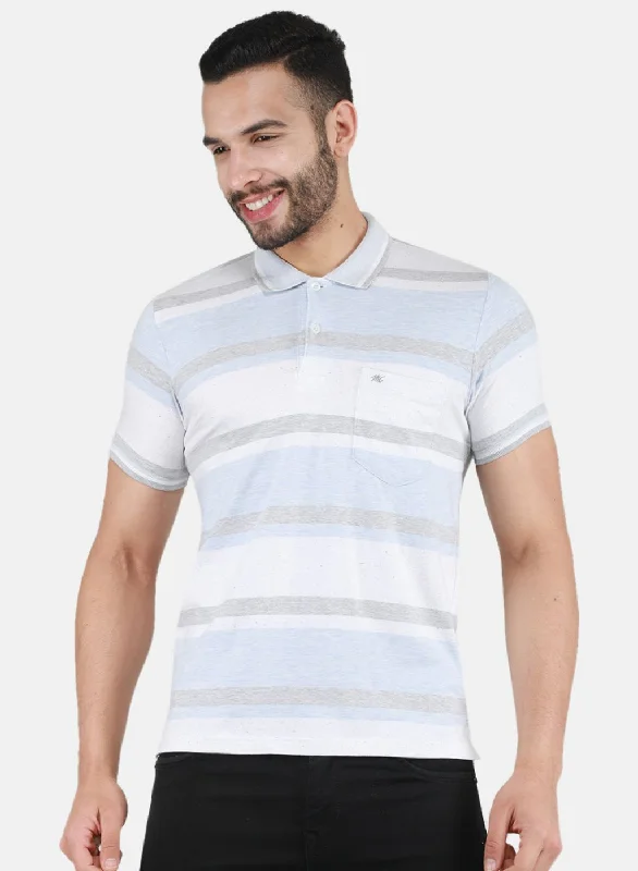 Effortless Dressing Men Sky Blue Printed T-Shirt