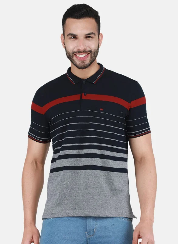 Trendy Wear Men NAvy Blue Printed T-Shirt