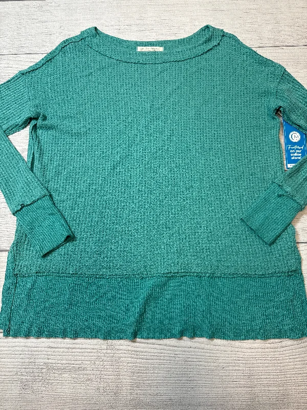 Knitted Design Top Long Sleeve By Free People In Blue, Size: S