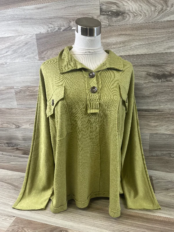 Fashion Classic Top Long Sleeve By Ces Femme In Green, Size: S