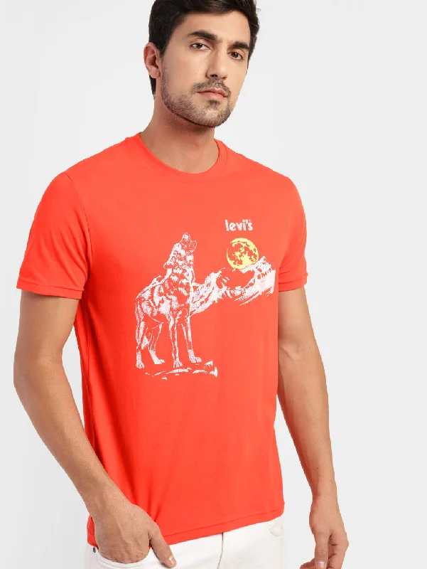 Noble Temperament Men's Graphic Print Regular Fit T-shirt