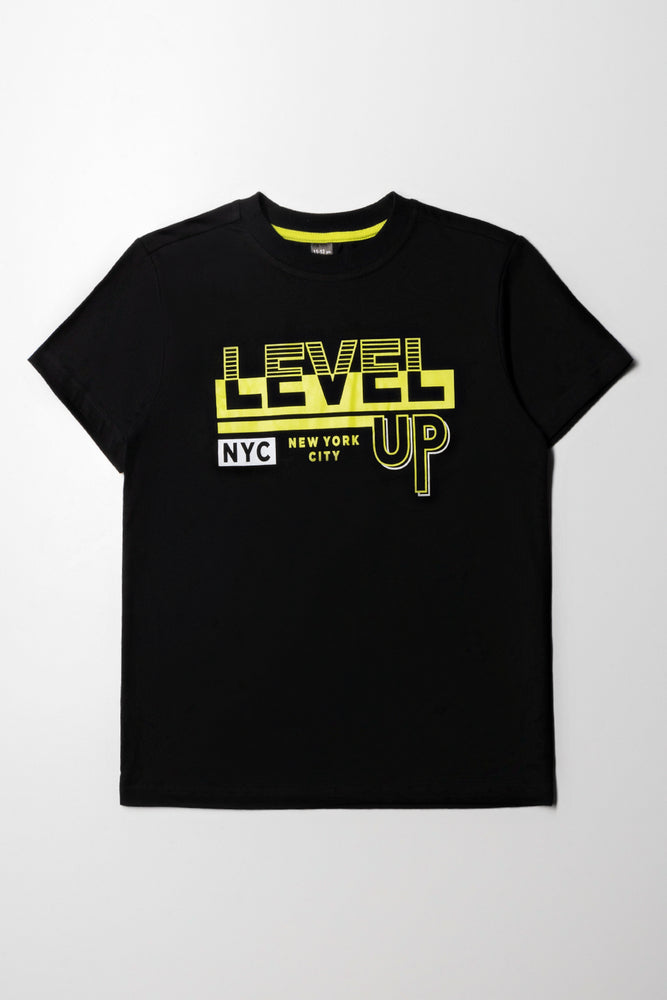 Advanced Design Level Up Short Sleeve T-Shirt Black