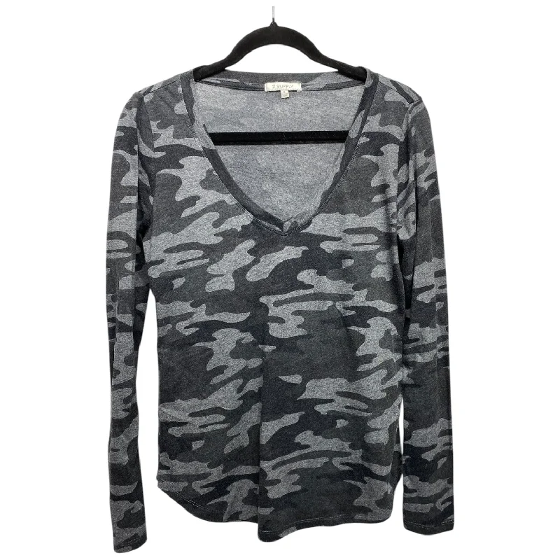 Romantic Temperament Top Long Sleeve By Z Supply In Camouflage Print, Size: S