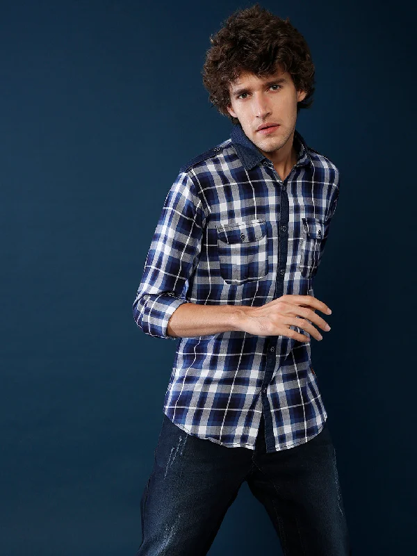 Body Design Campus Sutra Men Full Sleeve Checkered Casual Shirt