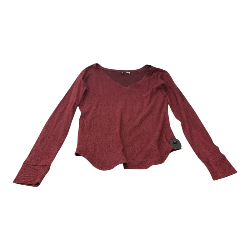 Youthful Street Fashion Top Long Sleeve Basic By Bdg In Red, Size: M