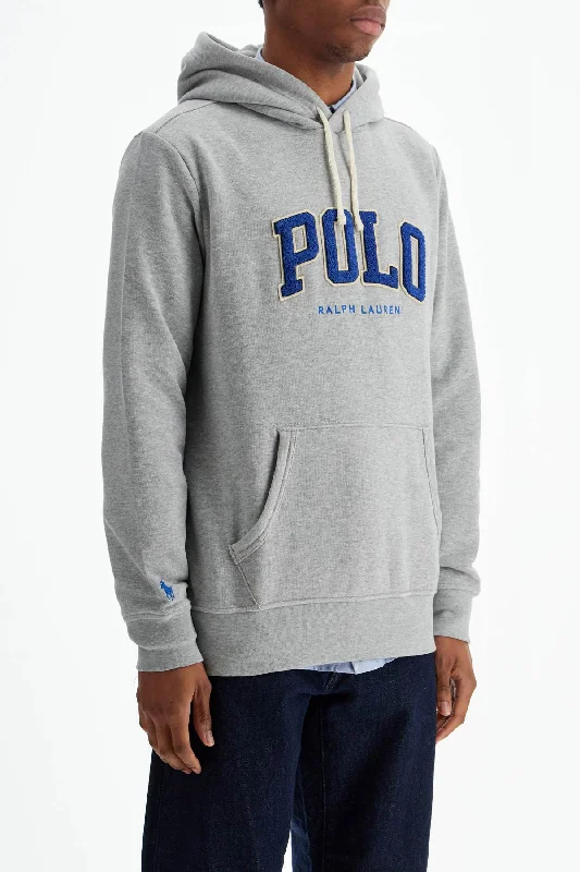 Cozy Apparel Polo Ralph Lauren Men's Gray Cotton Zip Hoodie With Polo Logo