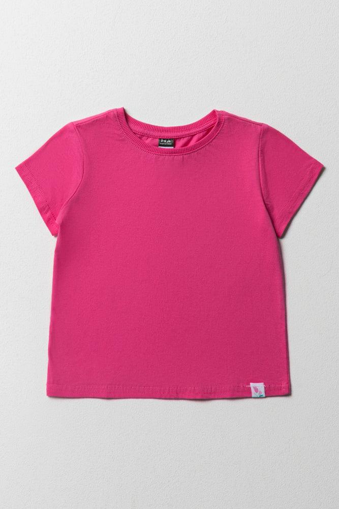 Exquisite Details Short Sleeve T-Shirt Bright Pink