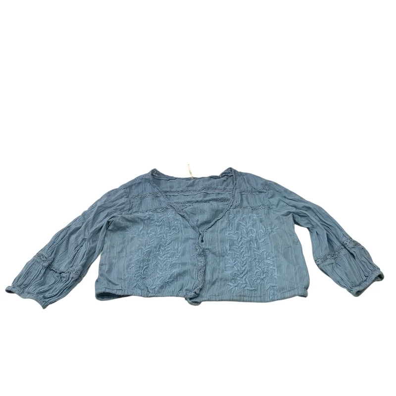 Fashion Must-have Top Long Sleeve By Free People In Blue, Size: M