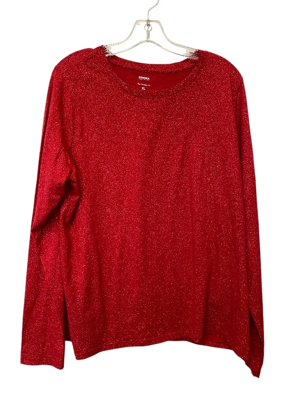 Cozy Dress Top Long Sleeve Basic By Sonoma In Red, Size: Xl