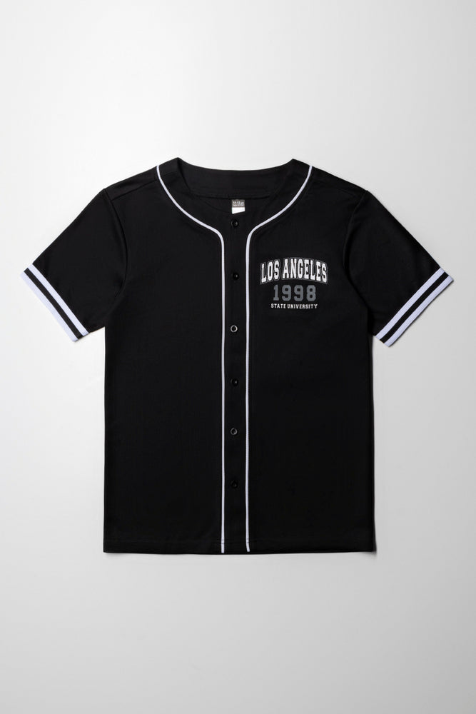Cozy Outfit Baseball Shirt Los Angeles Black