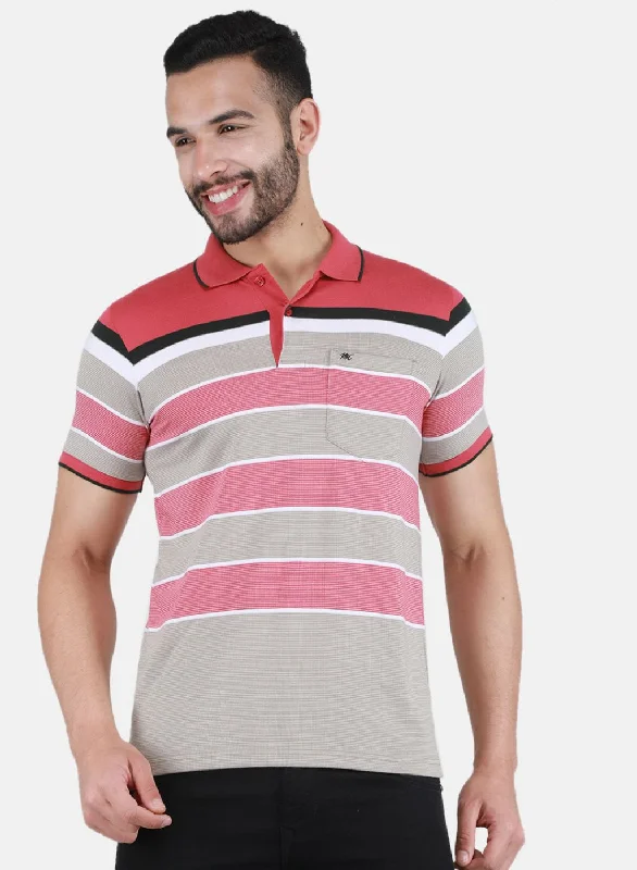French Style Men Maroon Printed T-Shirt