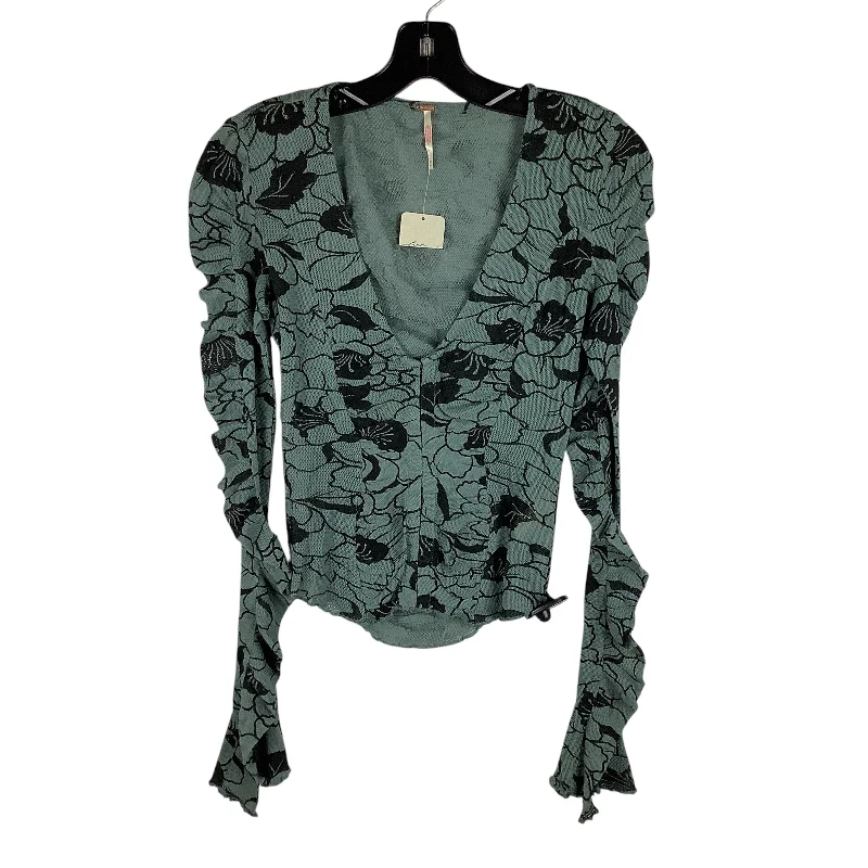 Trendy And Casual Top Long Sleeve By Free People In Green, Size: Xs