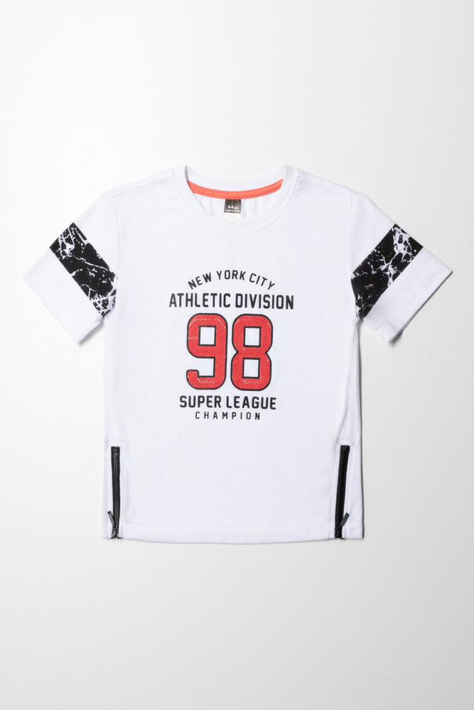 New Autumn And Winter Styles Zipper Detail Styled T-Shirt White