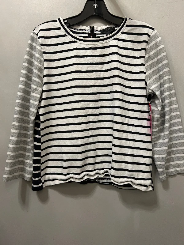 Perfect Tailoring Top Long Sleeve By J. Crew In Black & White, Size: M