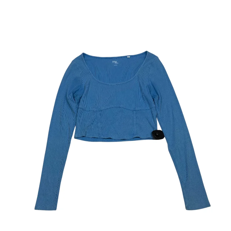 Soft Fashion Top Long Sleeve By Pac Cares In Blue, Size: M