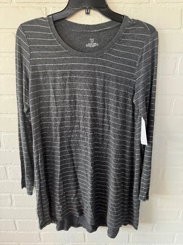 Sports Cool Tunic Long Sleeve By Soma In Grey & Silver, Size: Xs