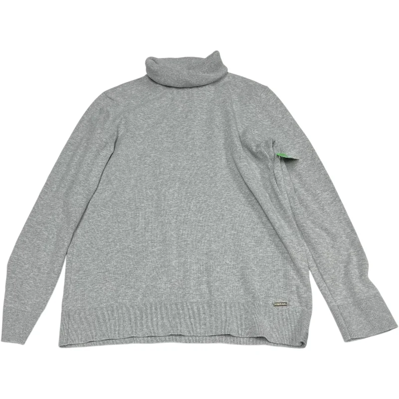 Minimal Style Top Long Sleeve By Tommy Hilfiger In Grey, Size: L
