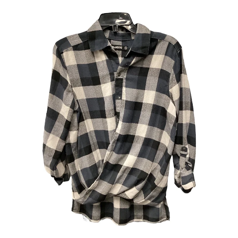 Age-reducing Style Top Long Sleeve By Blanknyc In Plaid Pattern, Size: Xs