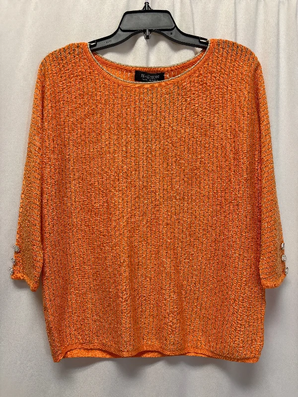 Free And Comfortable Top 3/4 Sleeve By Madison In Orange, Size: S
