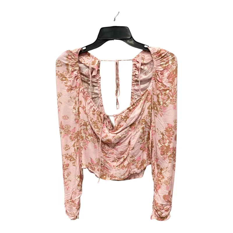 Easy Chic Top Long Sleeve By Free People In Pink, Size: S