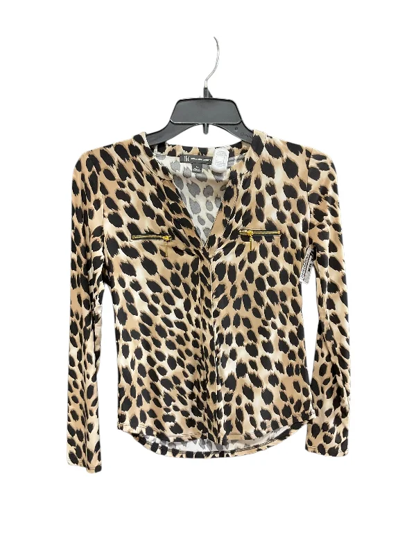 Printed Patterns Top Long Sleeve By Inc In Animal Print, Size: S