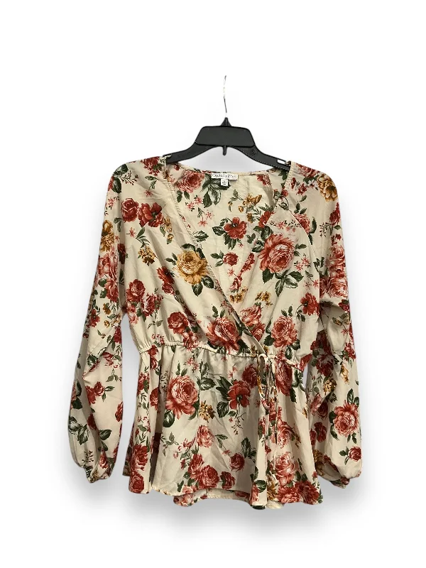 Customized Version Top Long Sleeve By Ophelia Roe In Floral Print, Size: S