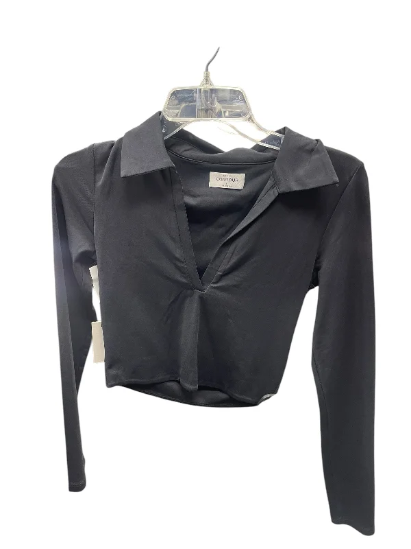 Stylish Wear Top Long Sleeve By Babaton In Black, Size: S
