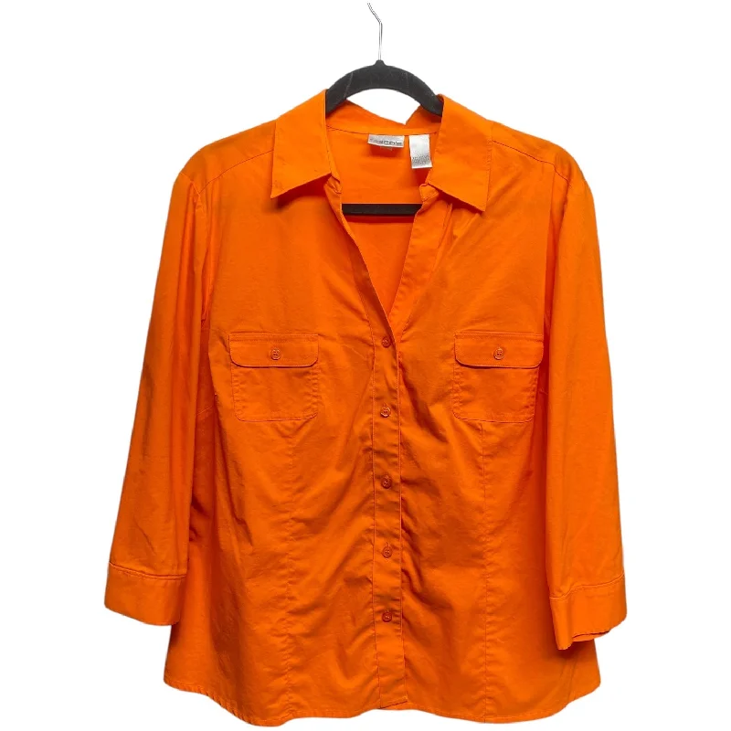 Elegant Series Top Long Sleeve By Chicos In Orange, Size: L